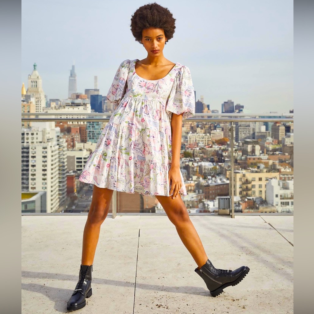 Cinq A Sept Paisley Puff Sleeve Dress